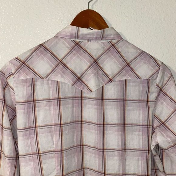 WRANGLER Plaid Pearl Snap Collared button Down Shirt - Picture 6 of 10